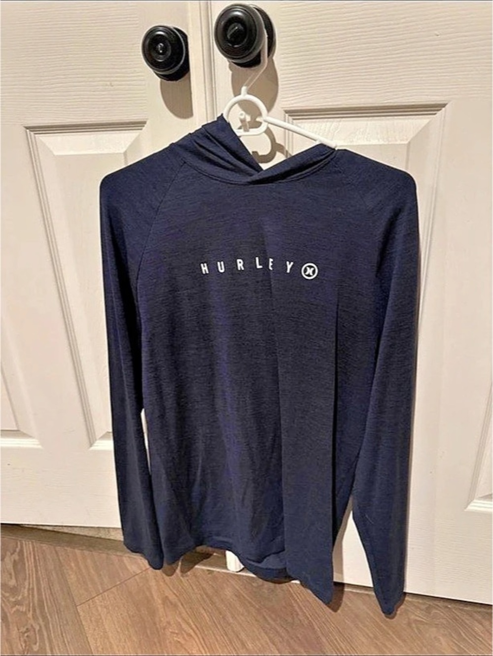 Hurley Hybrid Hooded UPF Long Sleeve Shirt in Blue